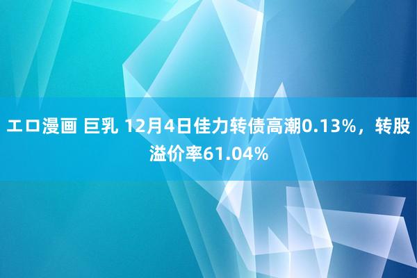 エロ漫画 巨乳 12月4日佳力转债高潮0.13%，转股溢价率61.04%