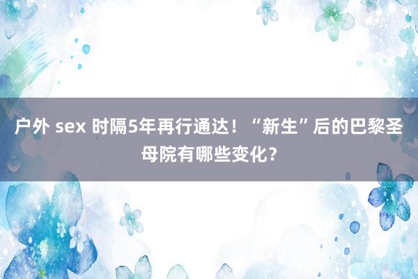 户外 sex 时隔5年再行通达！“新生”后的巴黎圣母院有哪些变化？
