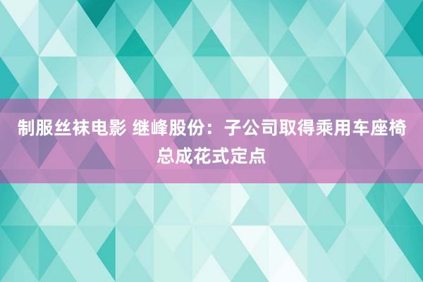 制服丝袜电影 继峰股份：子公司取得乘用车座椅总成花式定点