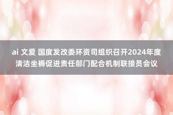 ai 文爱 国度发改委环资司组织召开2024年度清洁坐褥促进责任部门配合机制联接员会议