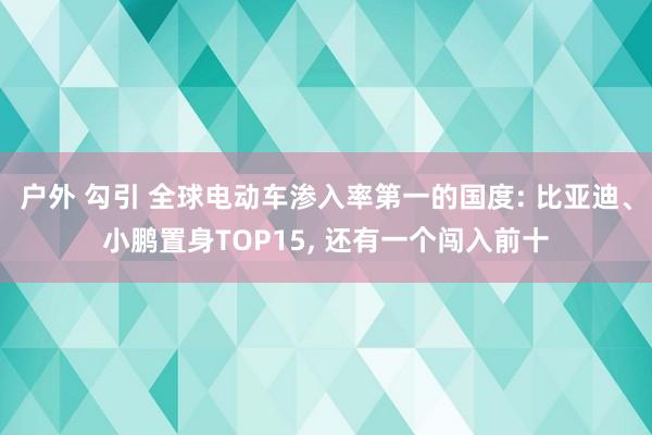 户外 勾引 全球电动车渗入率第一的国度: 比亚迪、小鹏置身TOP15， 还有一个闯入前十