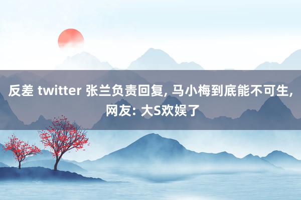 反差 twitter 张兰负责回复， 马小梅到底能不可生， 网友: 大S欢娱了