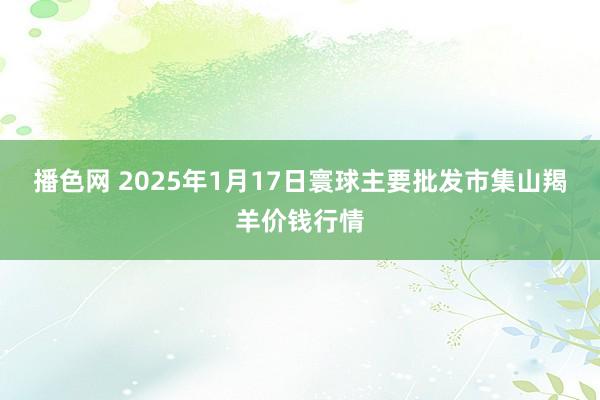 播色网 2025年1月17日寰球主要批发市集山羯羊价钱行情