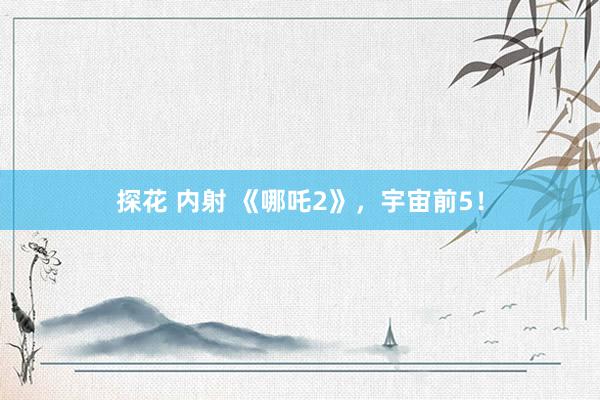 探花 内射 《哪吒2》，宇宙前5！