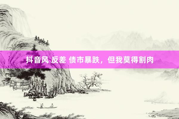 抖音风 反差 债市暴跌,但我莫得割肉