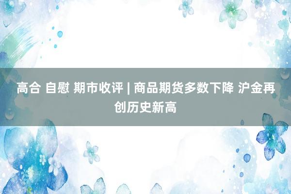高合 自慰 期市收评 | 商品期货多数下降 沪金再创历史新高