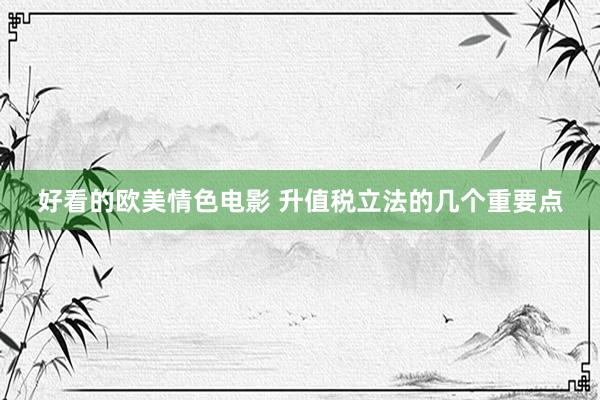 好看的欧美情色电影 升值税立法的几个重要点