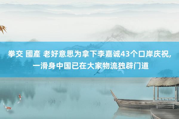 拳交 國產 老好意思为拿下李嘉诚43个口岸庆祝， 一滑身中国已在大家物流独辟门道