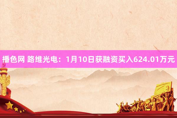 播色网 路维光电：1月10日获融资买入624.01万元