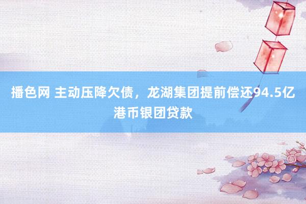 播色网 主动压降欠债，龙湖集团提前偿还94.5亿港币银团贷款