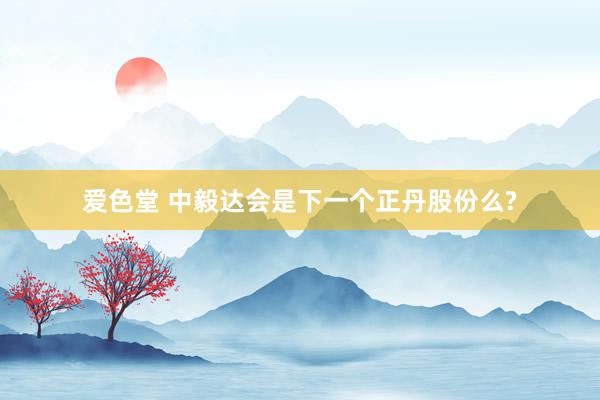 爱色堂 中毅达会是下一个正丹股份么?