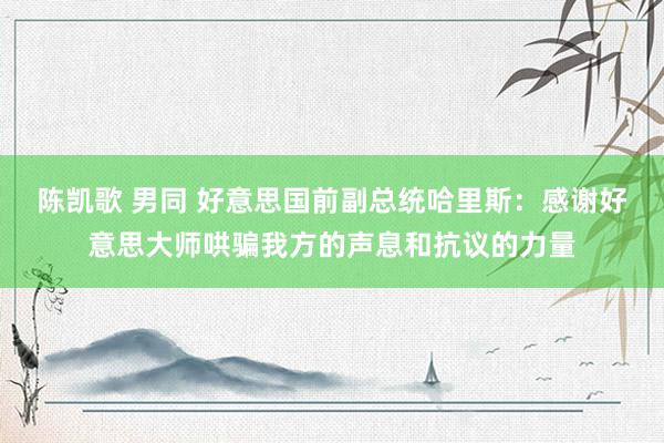 陈凯歌 男同 好意思国前副总统哈里斯：感谢好意思大师哄骗我方的声息和抗议的力量