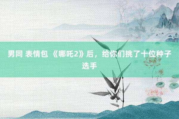 男同 表情包 《哪吒2》后，给你们挑了十位种子选手