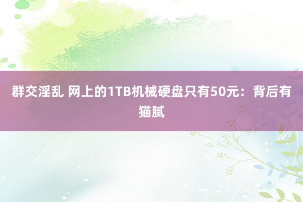 群交淫乱 网上的1TB机械硬盘只有50元：背后有猫腻