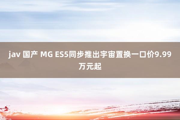 jav 国产 MG ES5同步推出宇宙置换一口价9.99万元起