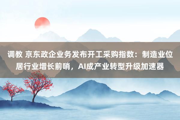 调教 京东政企业务发布开工采购指数：制造业位居行业增长前哨，AI成产业转型升级加速器