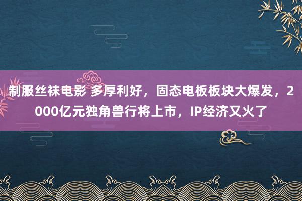 制服丝袜电影 多厚利好，固态电板板块大爆发，2000亿元独角兽行将上市，IP经济又火了