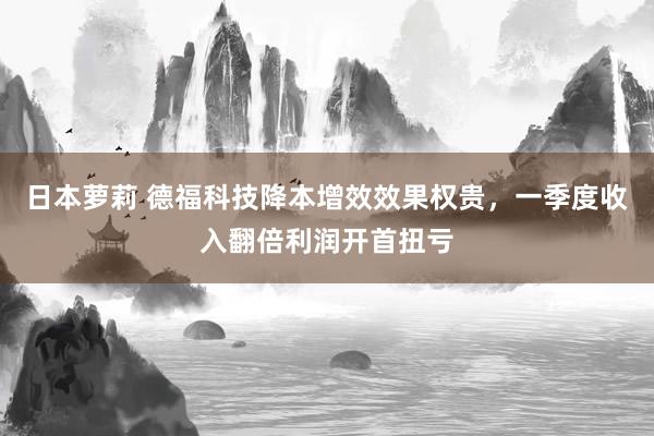 日本萝莉 德福科技降本增效效果权贵，一季度收入翻倍利润开首扭亏