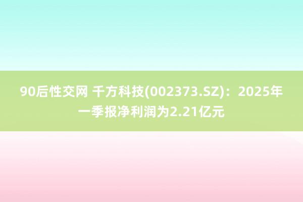 90后性交网 千方科技(002373.SZ)：2025年一季报净利润为2.21亿元
