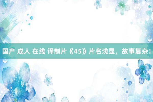 国产 成人 在线 译制片《45》片名浅显，故事复杂！